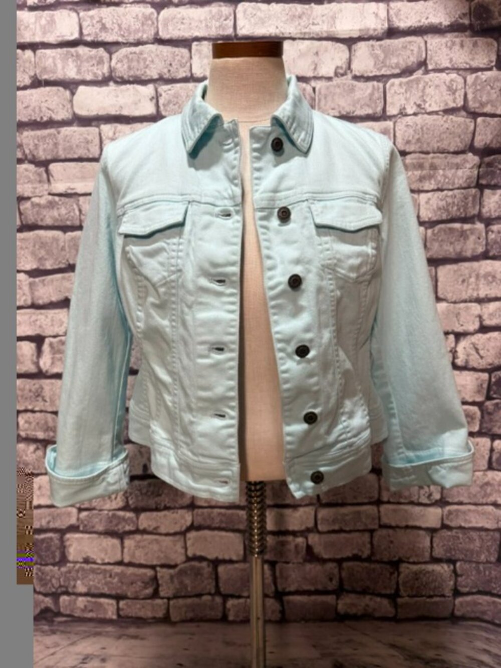 Talbots Aqua Long Sleeve Denim Jacket Size 8